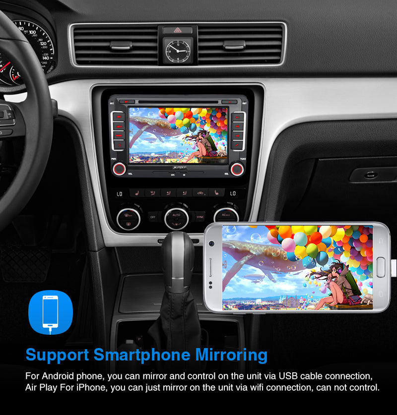 Pumpkin 7 Inch Double Din Android 11 Car Stereo with DVD Player Touch Screen for Ford Series