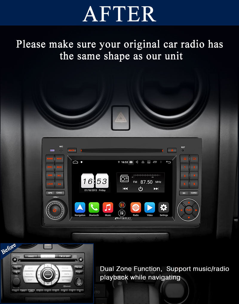 Pumpkin 7" Android 9.0 Mercedes Benz Radio for W169 W639 ...