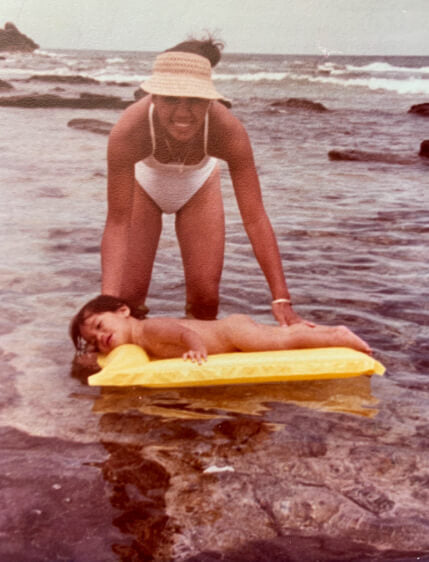 woman on surfboard