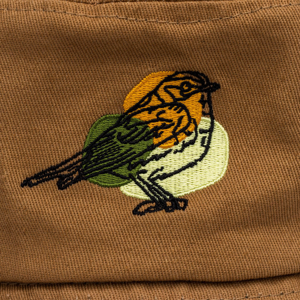 BLACKBUMIAN WARBLER (KHAKI) Interesting Bird Hemp Bucket Hat - product image #2