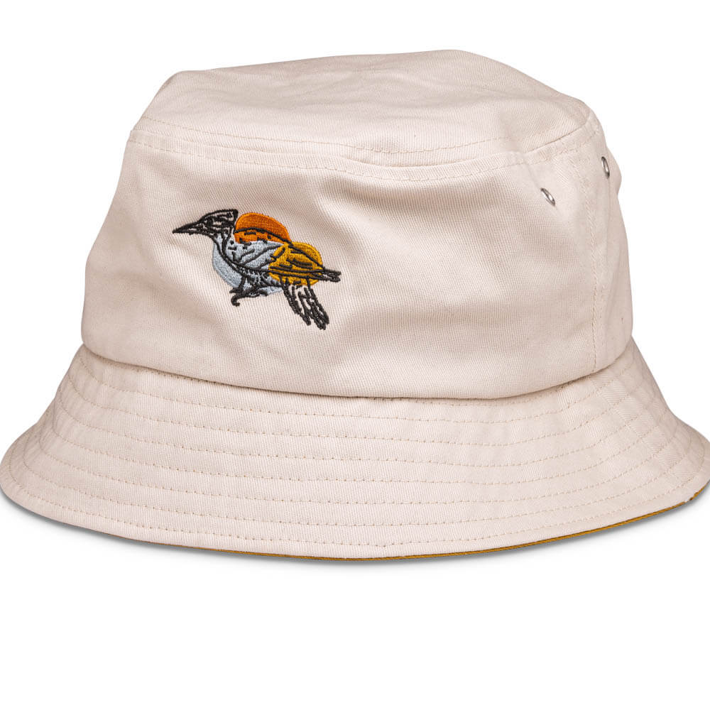 PILEATED WOODPECKER (BEIGE) Interesting Bird Hemp Bucket Hat - product image #1