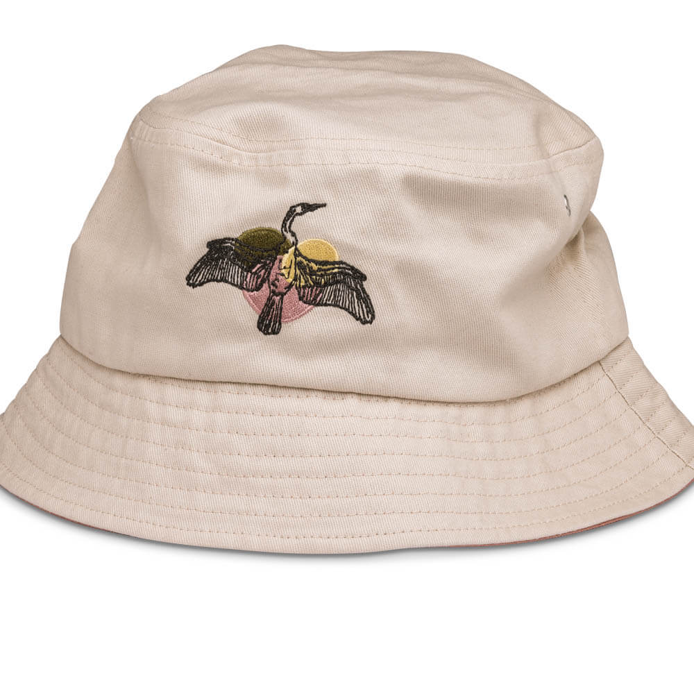 ANHINGA (TAN) Interesting Bird Hemp Bucket Hat - product image #1