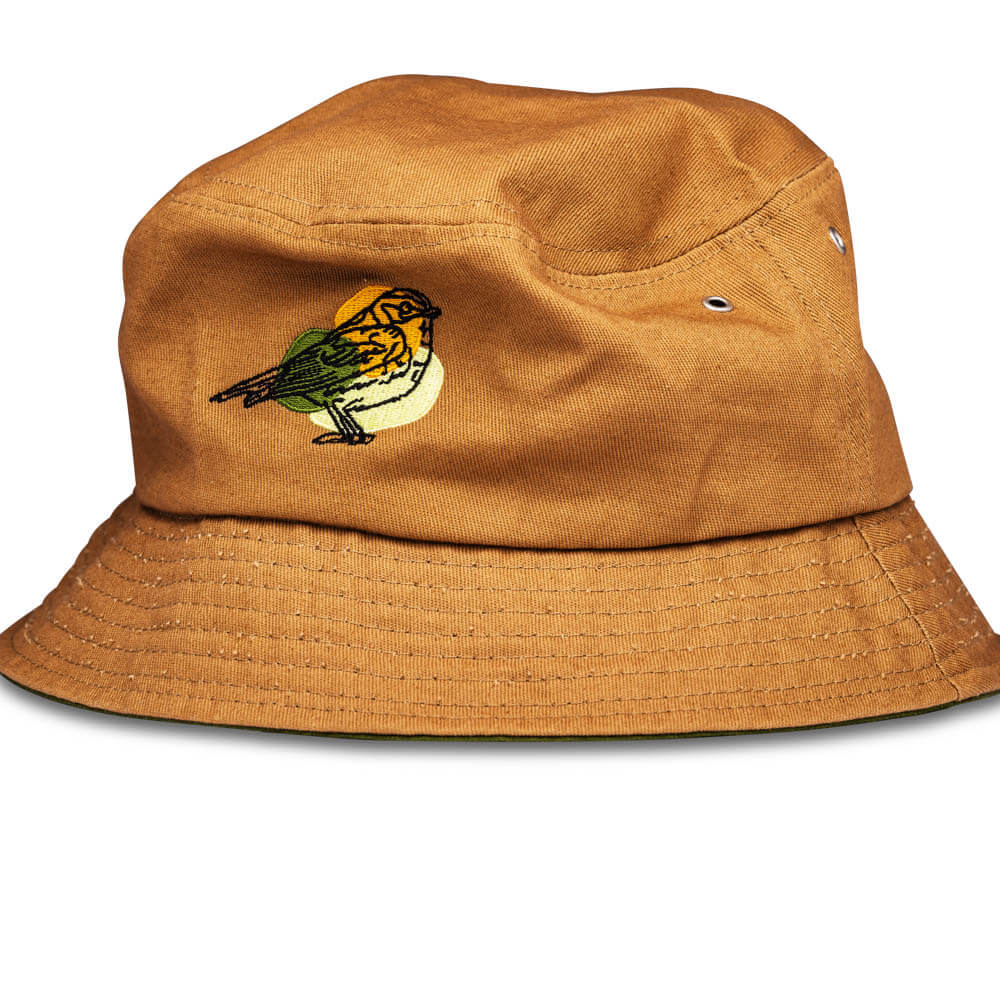 BLACKBUMIAN WARBLER (KHAKI) Interesting Bird Hemp Bucket Hat - product image #1