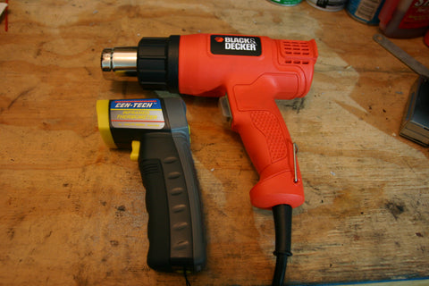 Heat gun and non-contact thermometer.