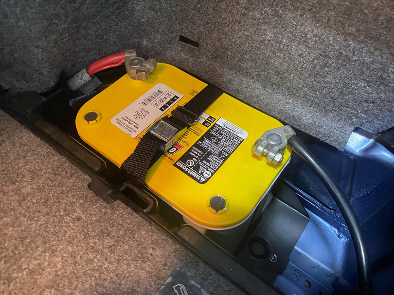 Battery compartment with Optima Yellow Top installed.