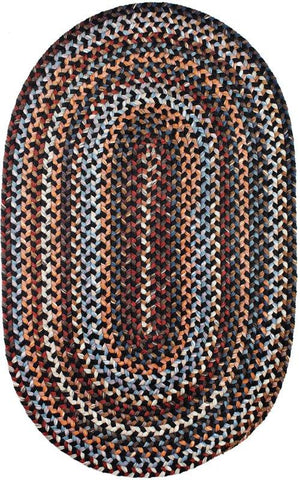 Oval Braided Rug 3x5, Multicolor Oval Rug, Wool Braided Rug, Hand