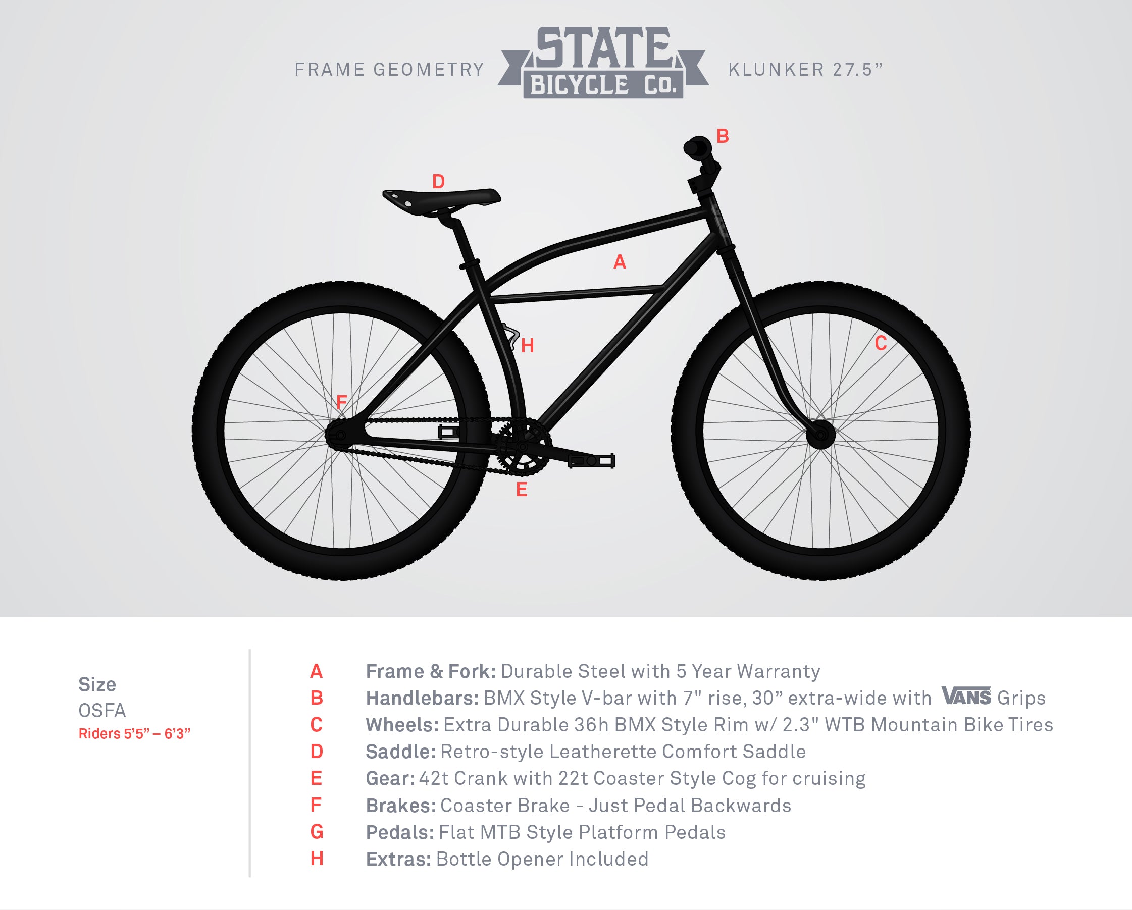 size chart of bicycle