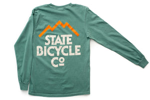 State Bicycle Co. - "Mountains" - Long Sleeve T-Shirt (Light Green)