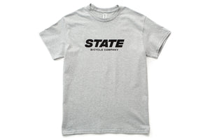 State Bicycle Co. - "STATE" Italic - T-Shirt (Athletic Grey)