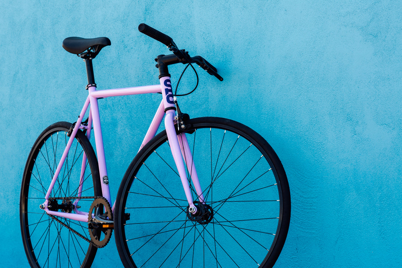 purple fixie bike