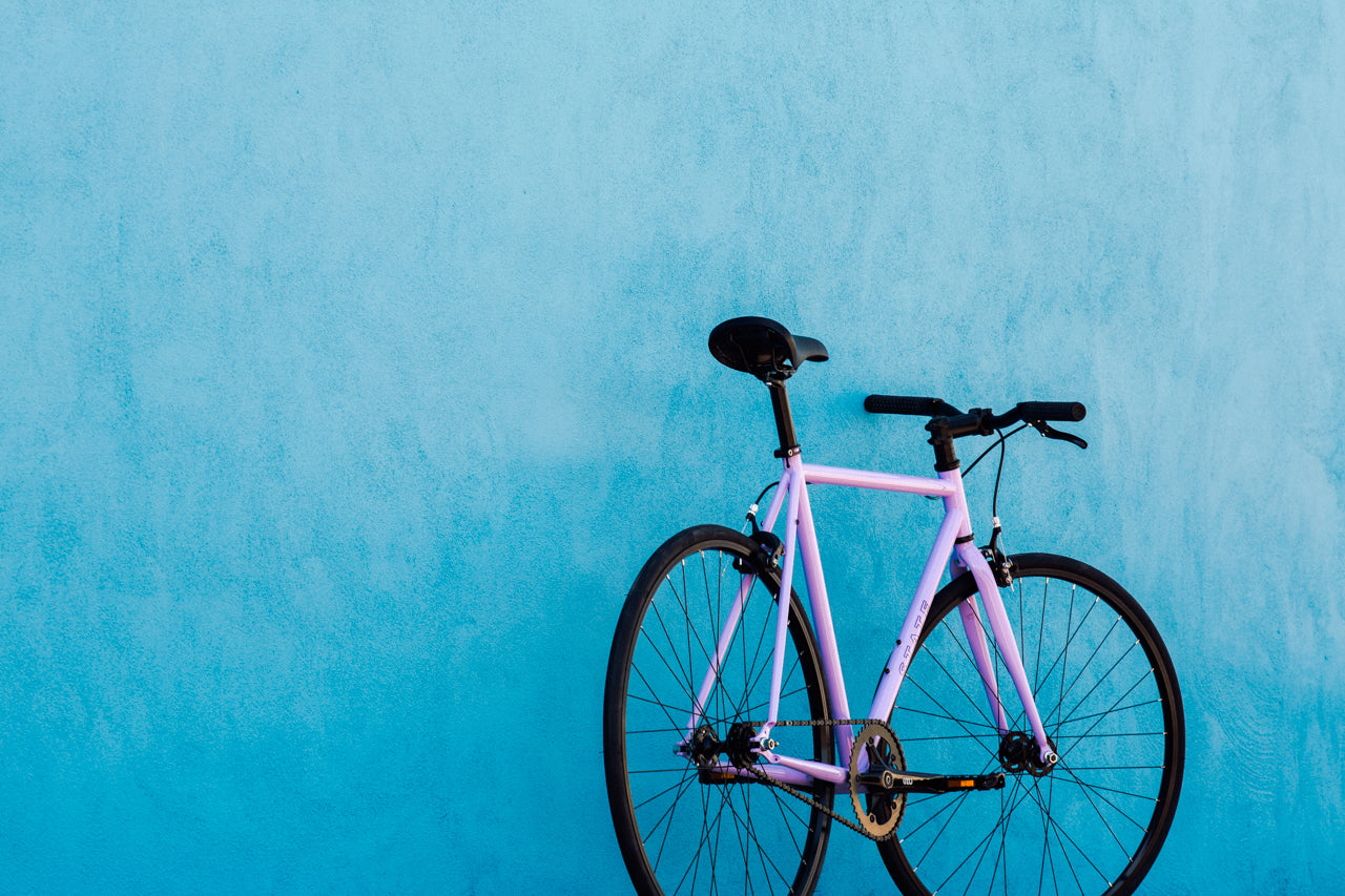 purple fixie bike