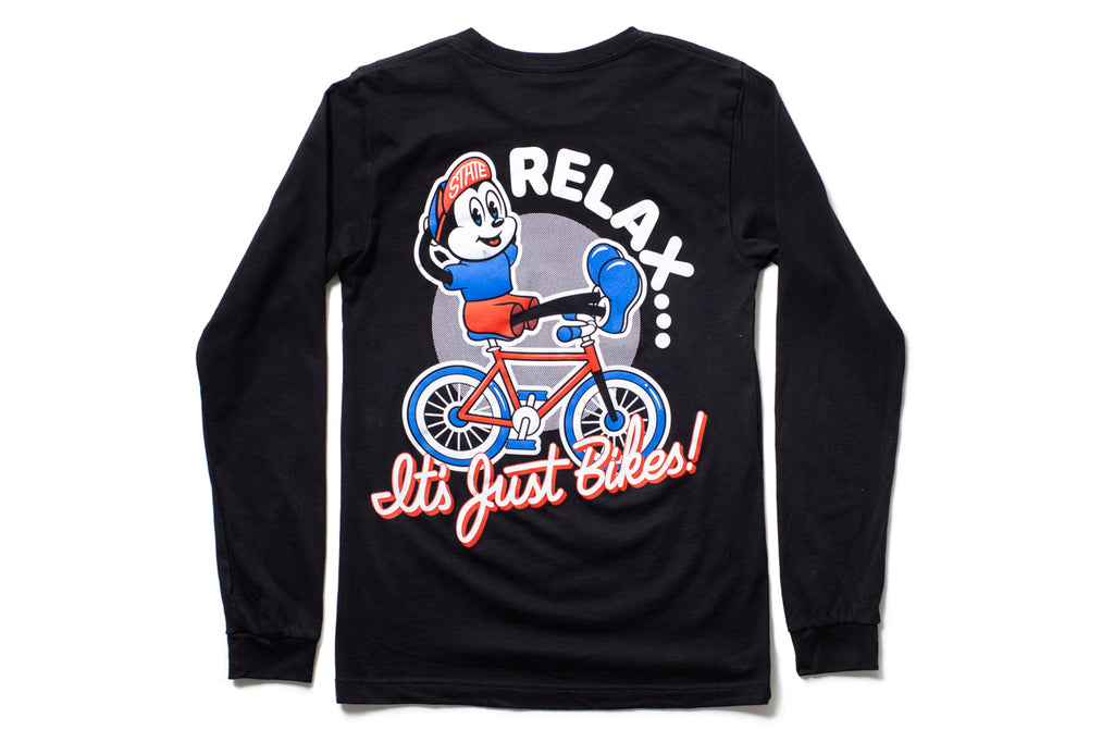 State Bicycle Co. - "Relax.." - Long Sleeve T-Shirt (Black)
