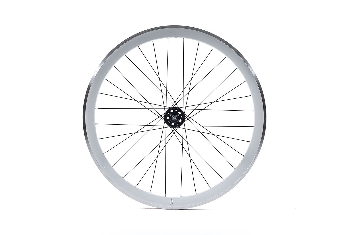 white bicycle wheels