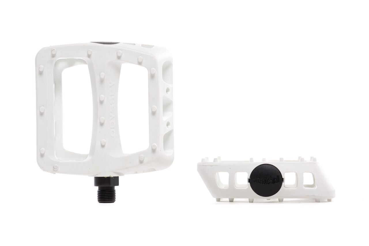 white bike pedals