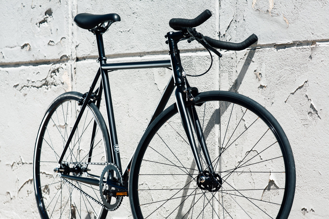 black fixed gear bike