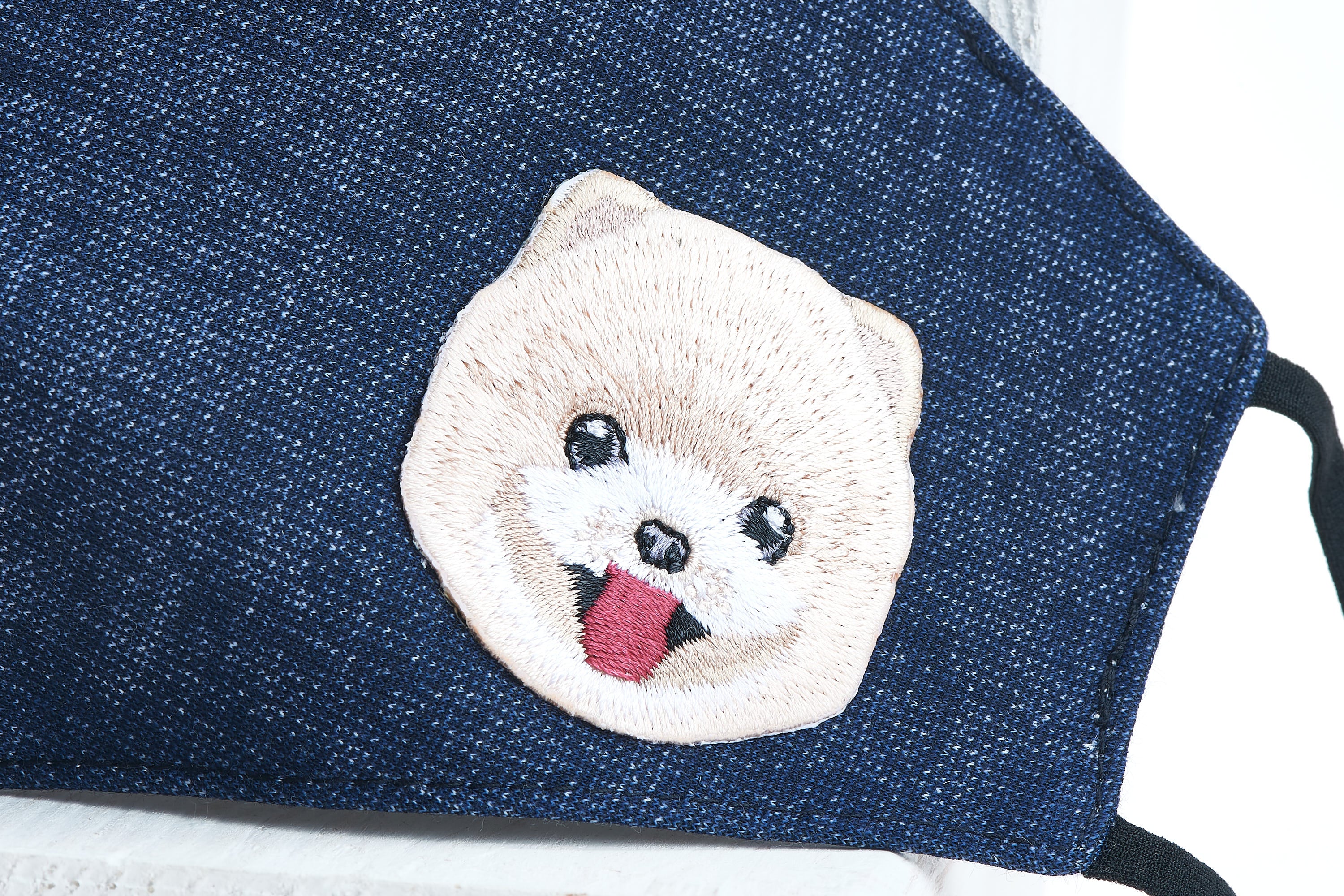 Denim Puppy Embroidery Mask - Lucid and Real