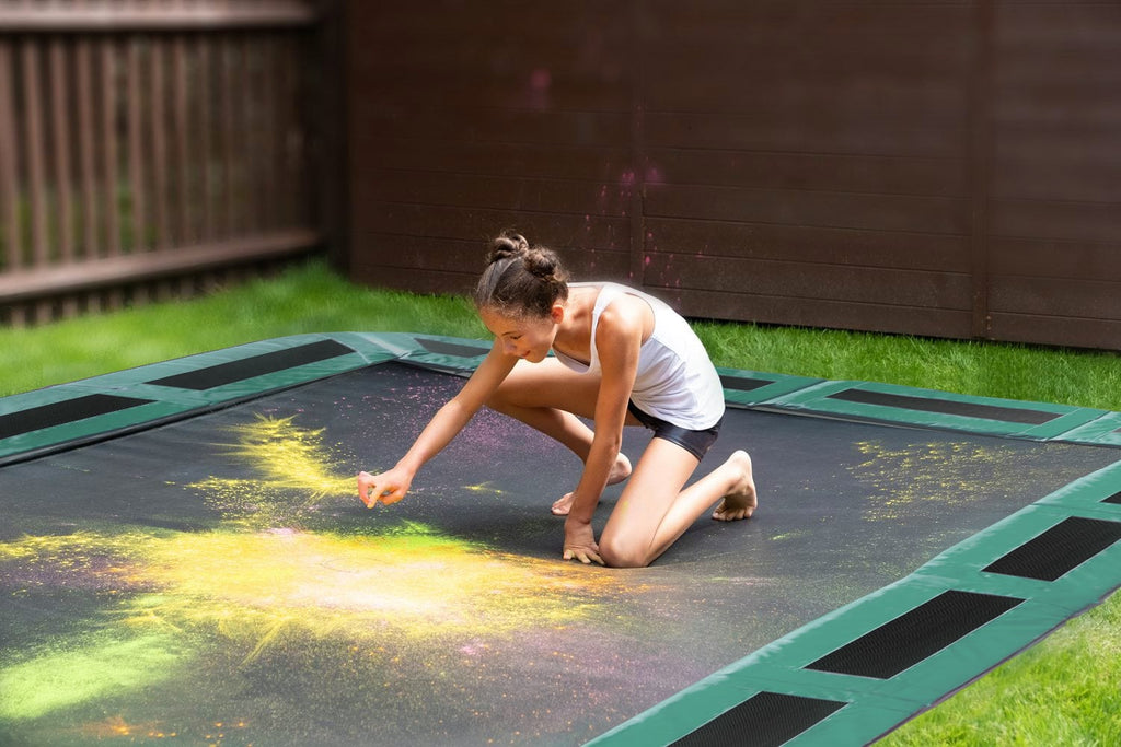 playing on trampoline