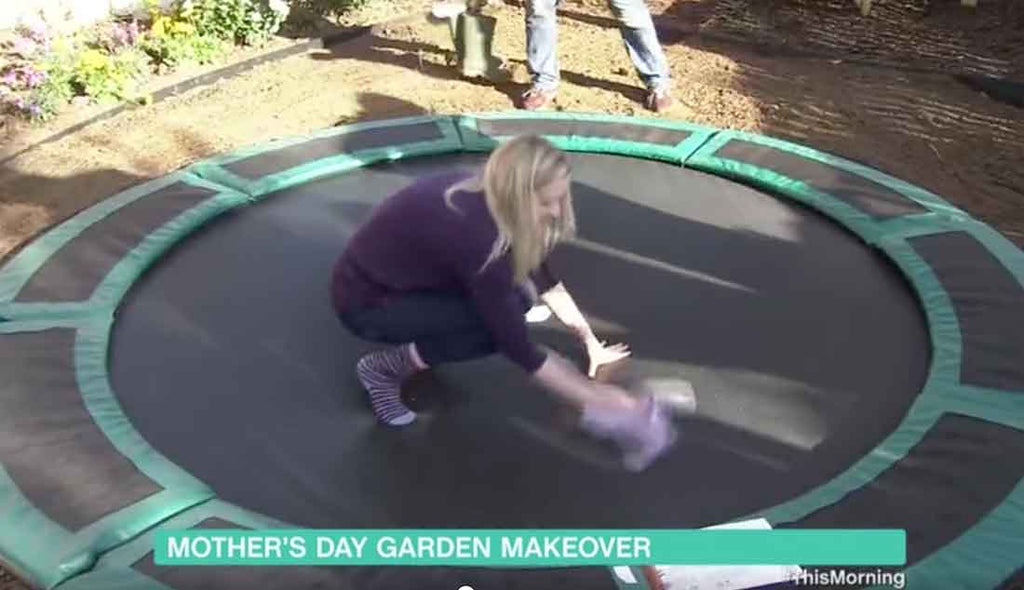 Cleaning in-ground trampoline