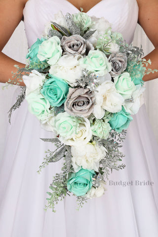 mint green flower arrangements