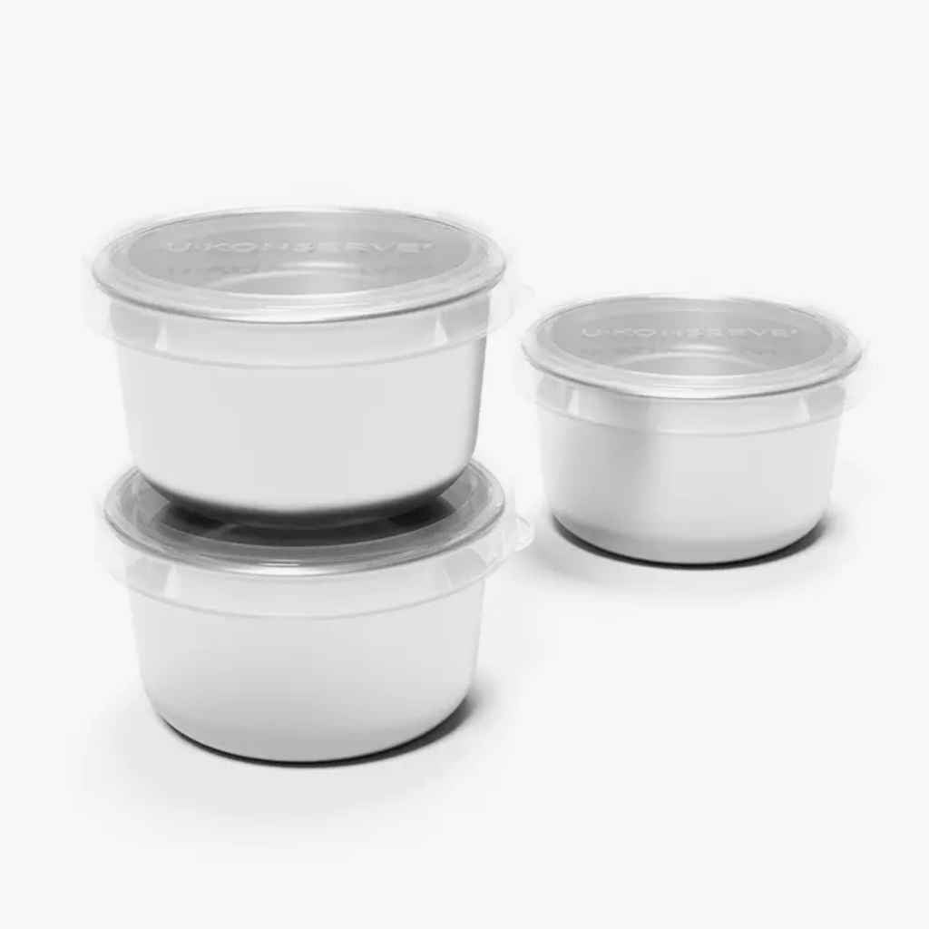 3Pcs Stainless Steel Snack Containers with Silicone Lid Portable