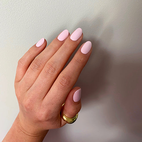 light pink round nails