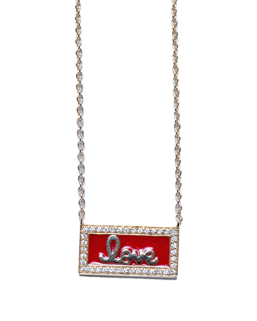 Sydney Evan 14K Yellow Gold Pure Love Script Necklace | Neiman Marcus