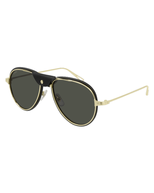 Cartier Men's Santos Evolution Half-Rim Aviator Sunglasses