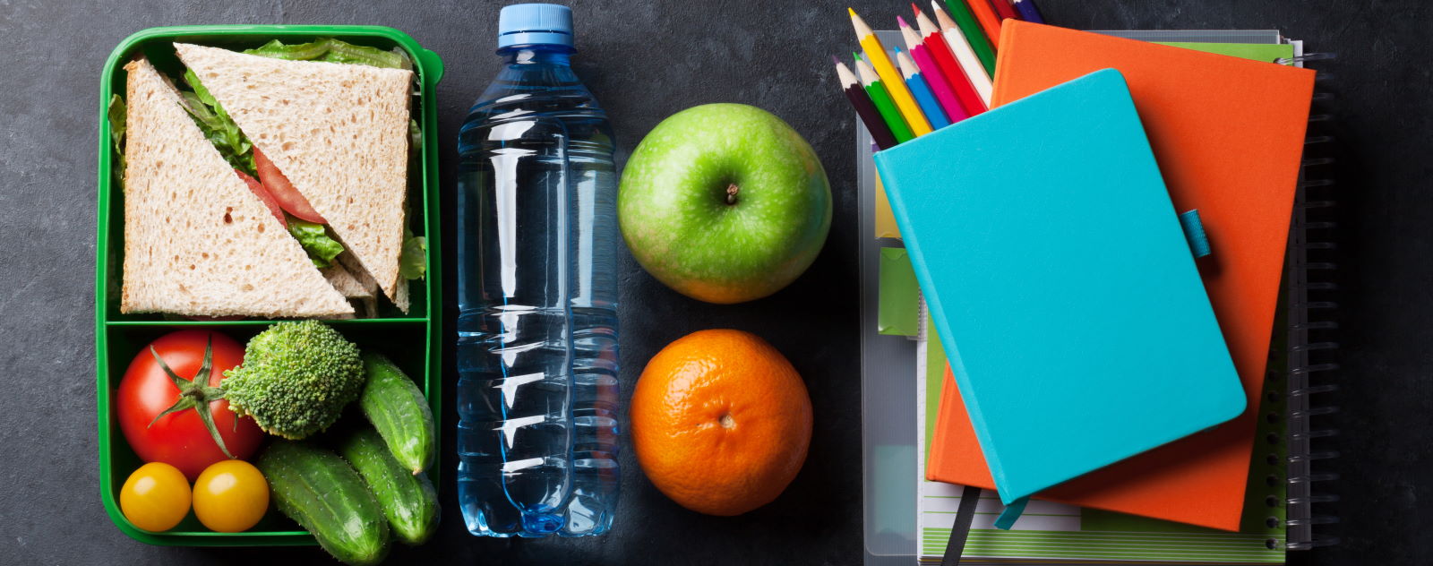 Bouteille d'eau et lunchbox du sac à dos pour enfant