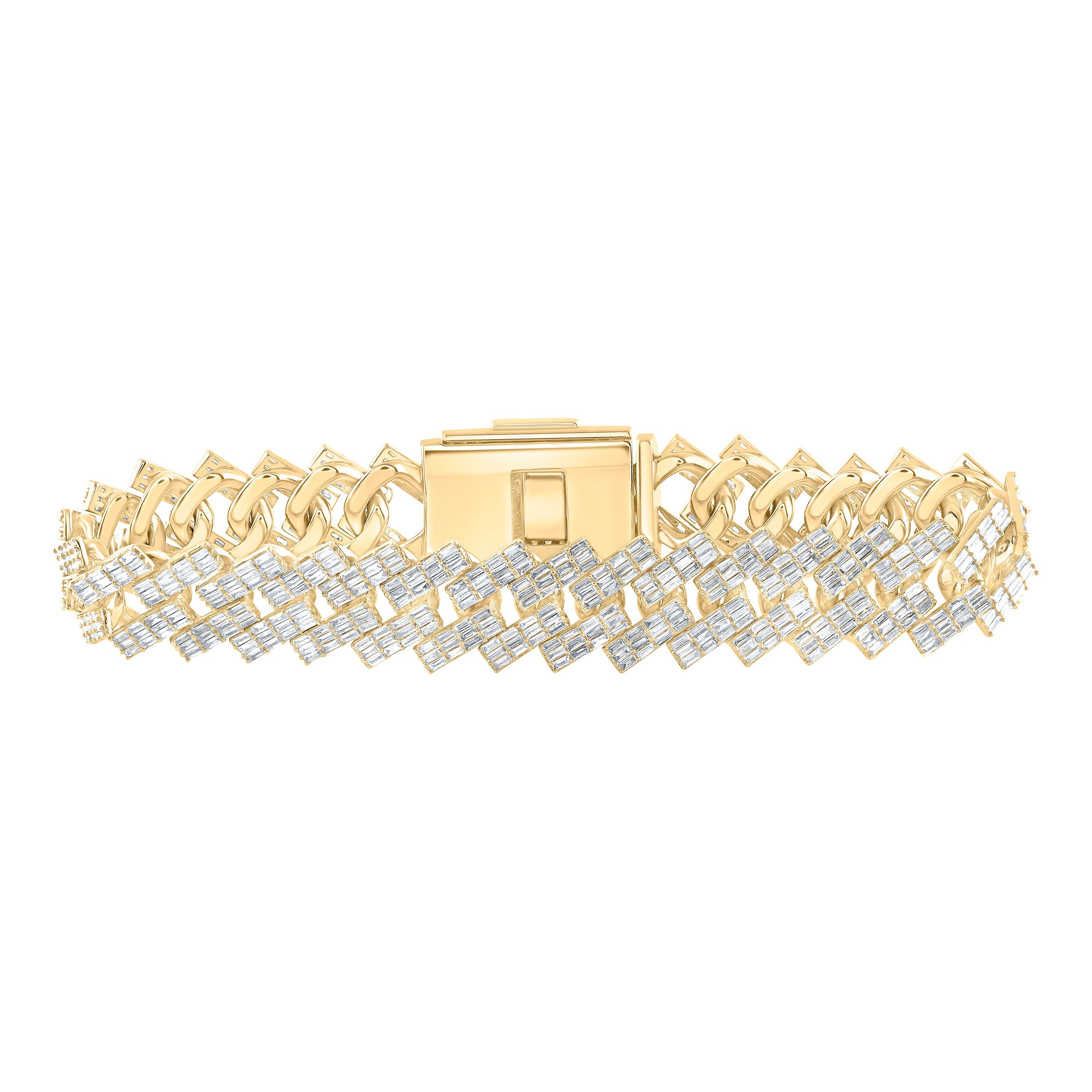 14K Rose Gold Mens Bracelet with 547 CT Baguette Diamonds  OMI Jewelry