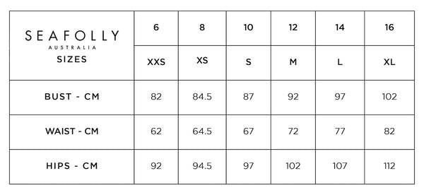 seafolly size chart