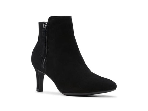 CLARKS CALLA BLOSSOM - BLACK SUEDE