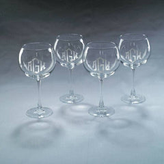 Monogrammed Balloon Wine Glasses
