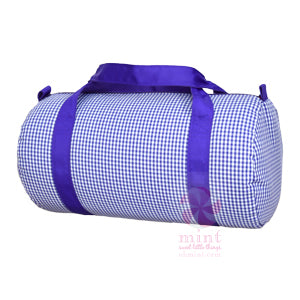 Purple Gingham Duffel Bag