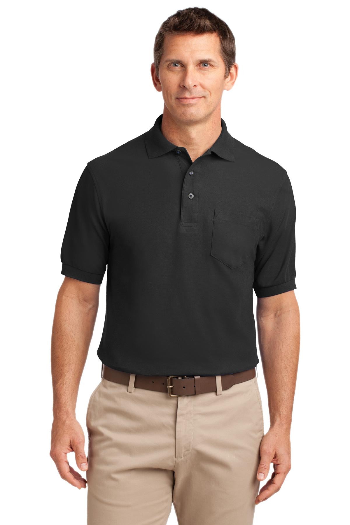 Port Authority® Silk Touch Polo with Pocket. K500P"