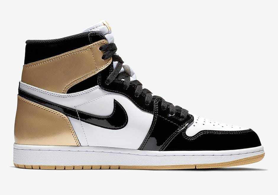 air jordan 1 black and white and gold