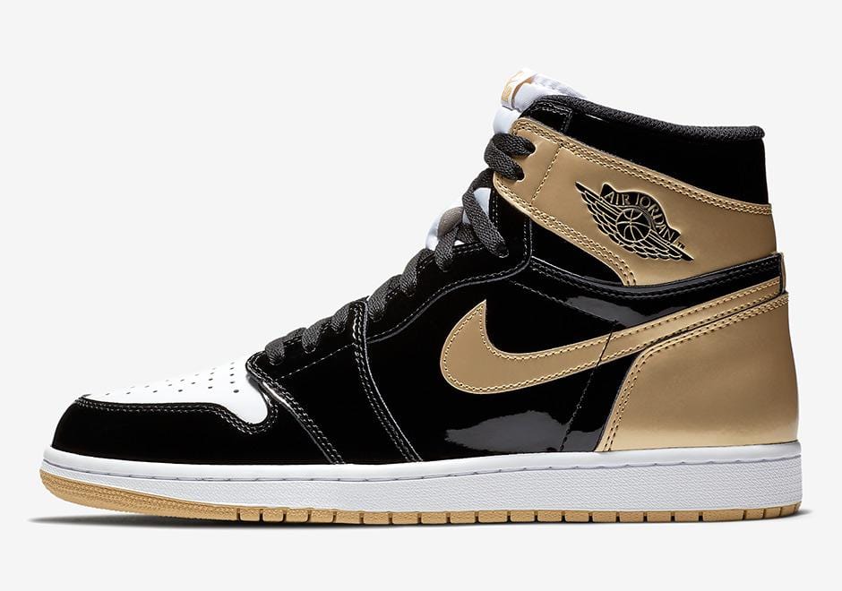 gold black and white jordan 1s