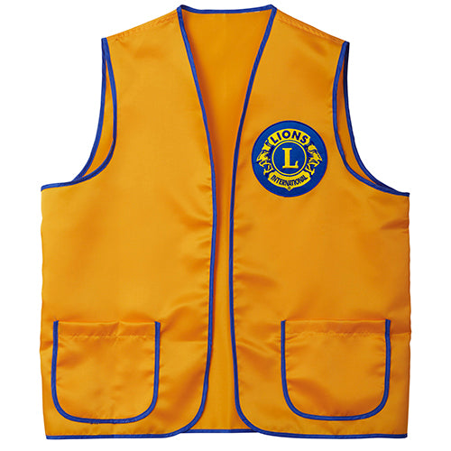 LIONS CLUB International VEST Size LG w/ Pins & Name Tag Pre-owned Vtg CLEAN
