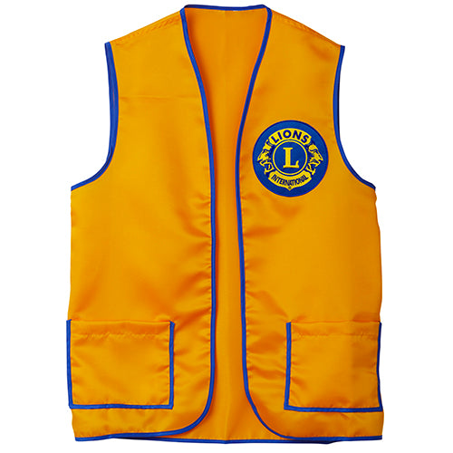 LIONS CLUB International VEST Size LG w/ Pins & Name Tag Pre-owned Vtg CLEAN