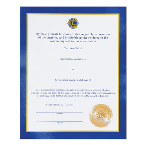 Certificates - Lions Clubs International