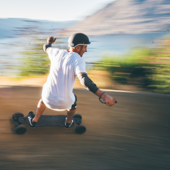 skateboarder wearing protective gear