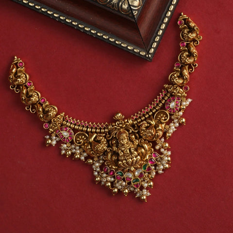 An image of an antique temple necklace inspired by gods and goddesses motifs