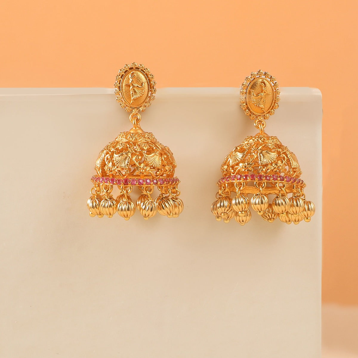 Buy Antique Gold Plated Lasya Jhumka Earrings | Tarinika ...