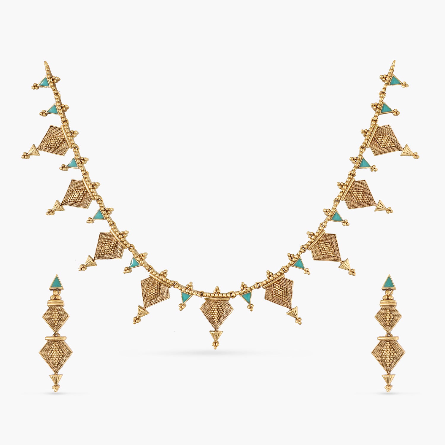 Shop Tarinika's Alala Gold Plated Tribal Necklace Set Online - Tarinika  India