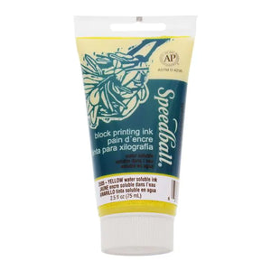 Yellow Block Printing Water-Soluble Ink, 2.5 oz (Speedball) - Alabama Art Supply - Speedball Water Soluble Block Printing Ink