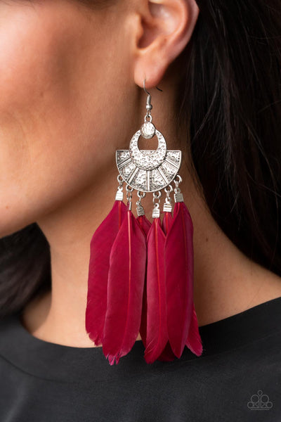 Plume Paradise - Red Earrings New Arrivals