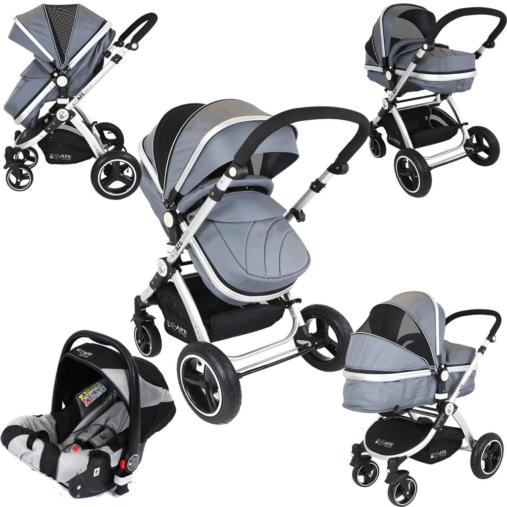 3 in 1 grey pram