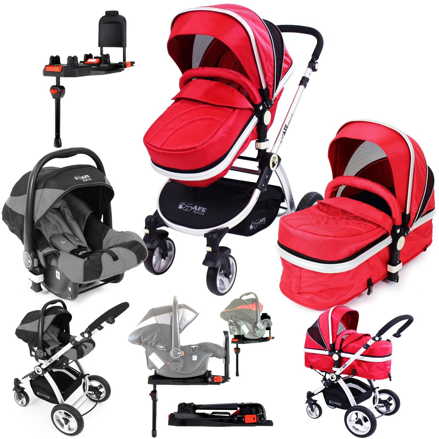 isafe travel system red