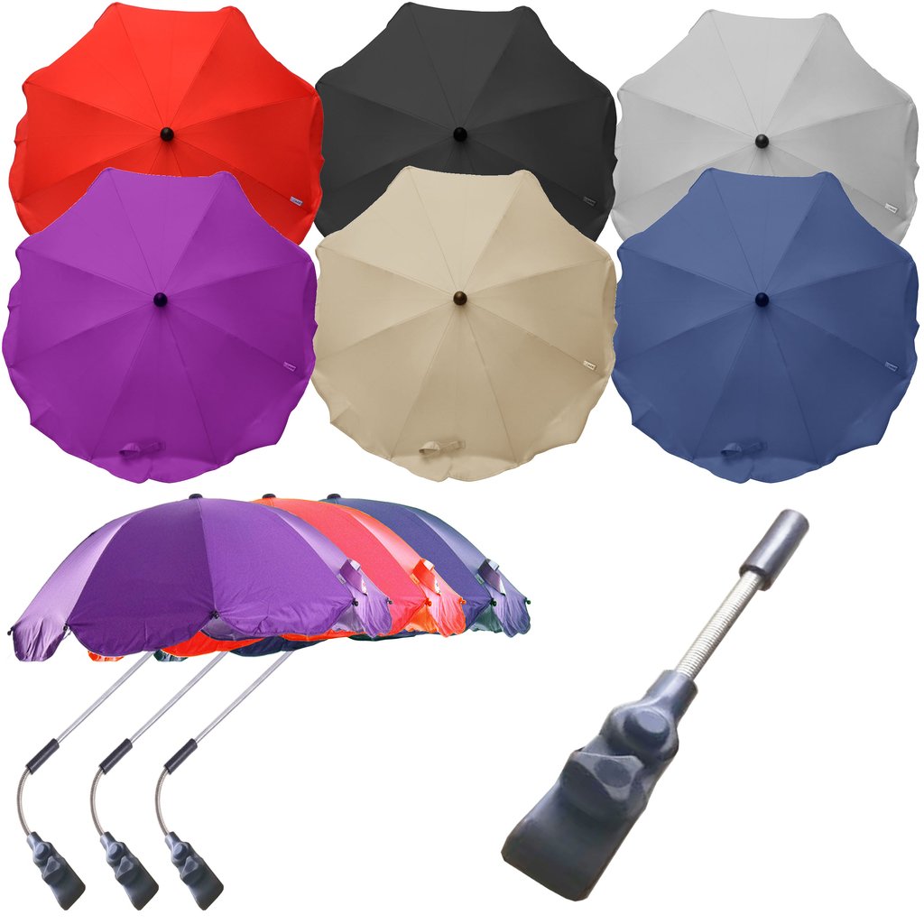 cream pram parasol