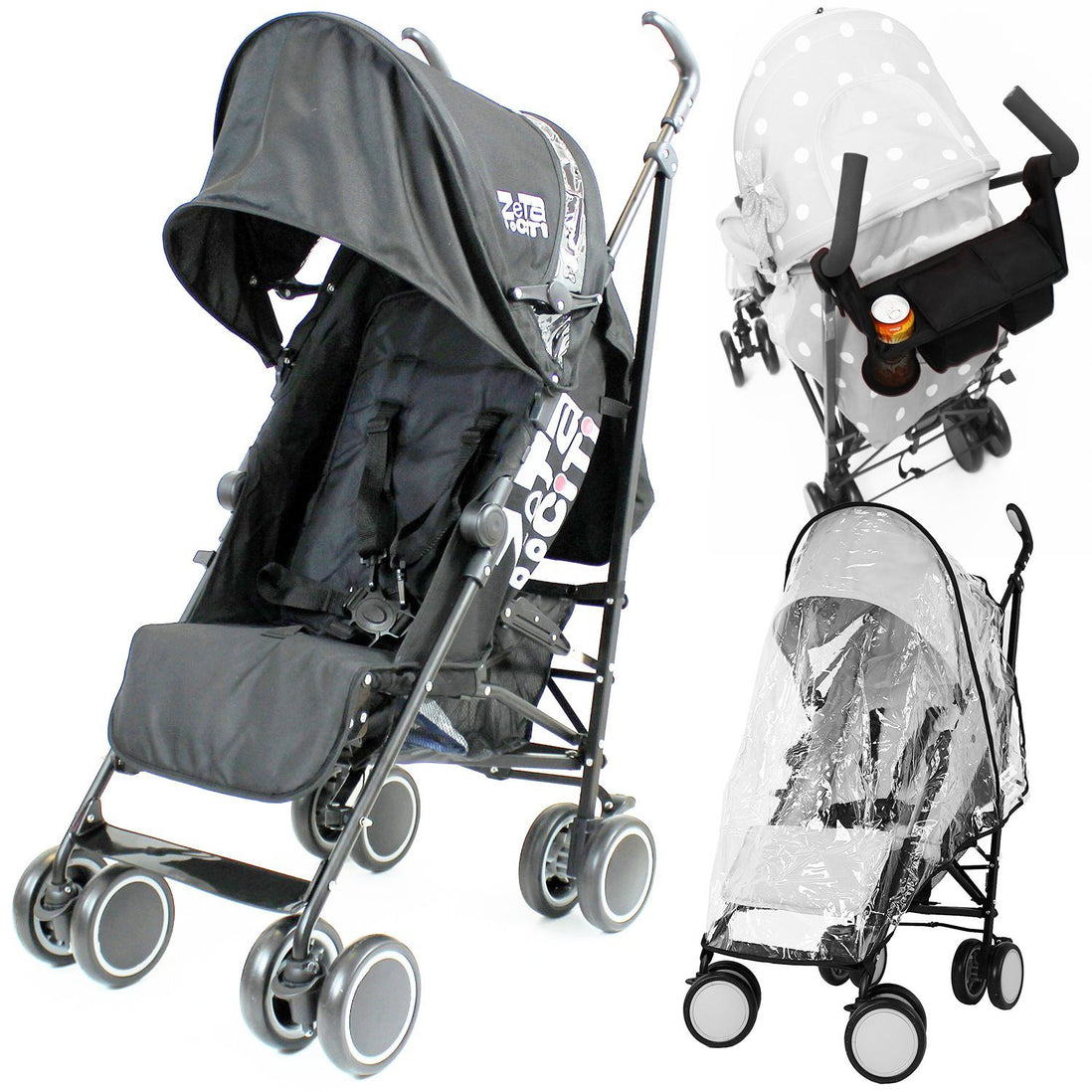 zeta citi black stroller buggy pushchair