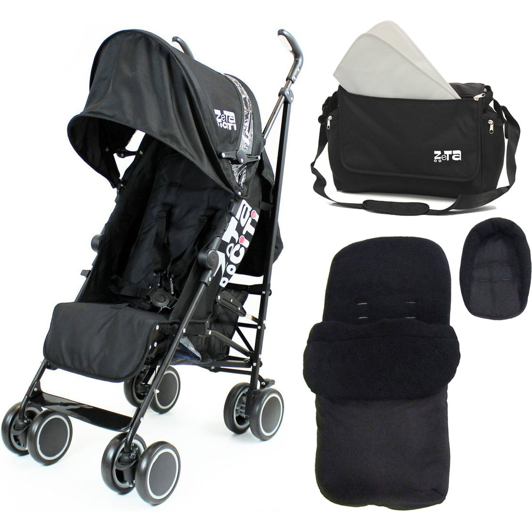 zeta citi stroller black